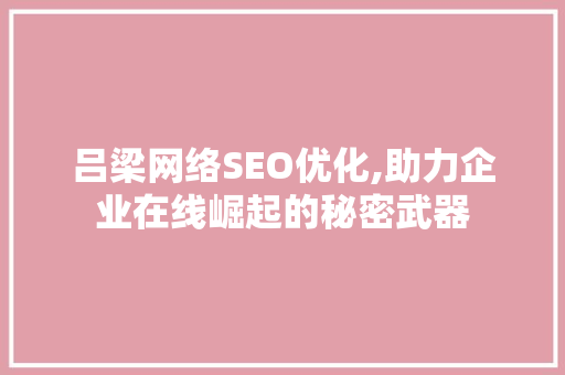吕梁网络SEO优化,助力企业在线崛起的秘密武器
