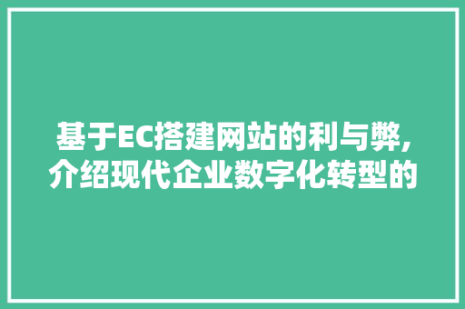 基于EC搭建网站的利与弊,介绍现代企业数字化转型的关键一步