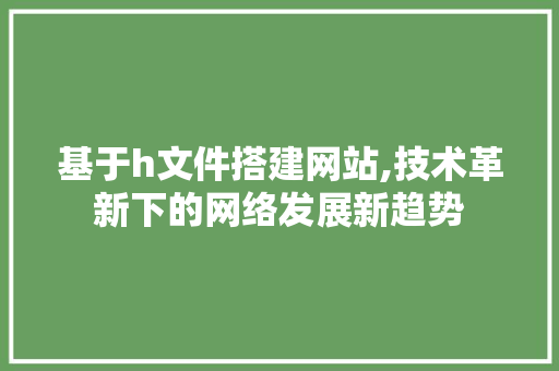 基于h文件搭建网站,技术革新下的网络发展新趋势