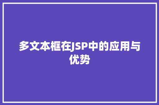 多文本框在JSP中的应用与优势
