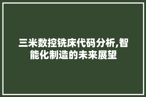 三米数控铣床代码分析,智能化制造的未来展望