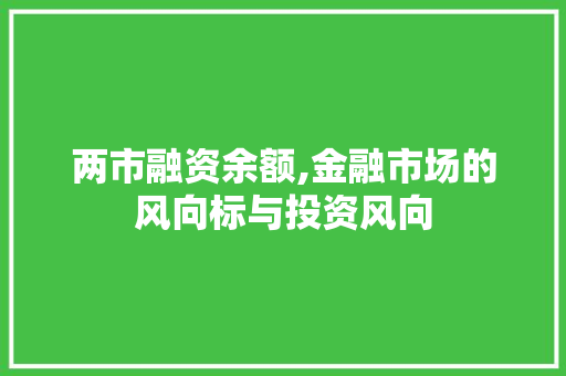 两市融资余额,金融市场的风向标与投资风向