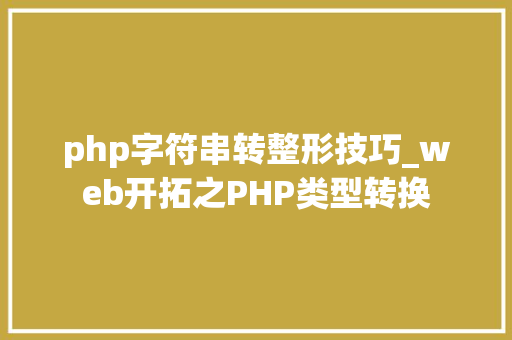 php字符串转整形技巧_web开拓之PHP类型转换