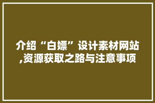 介绍“白嫖”设计素材网站,资源获取之路与注意事项