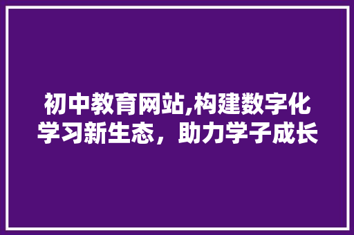 初中教育网站,构建数字化学习新生态，助力学子成长成才 SEO优化