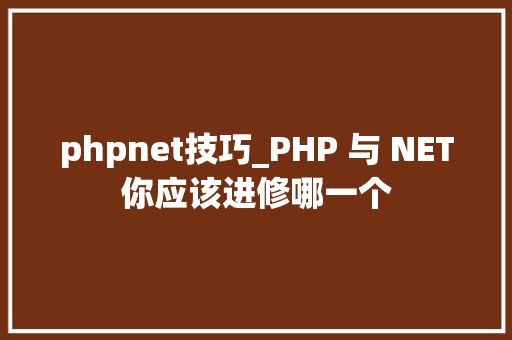 phpnet技巧_PHP 与 NET你应该进修哪一个