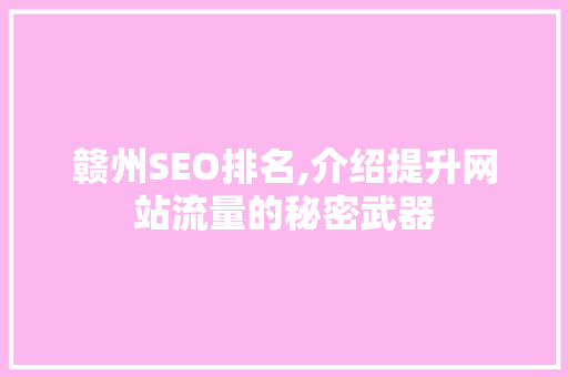 赣州SEO排名,介绍提升网站流量的秘密武器
