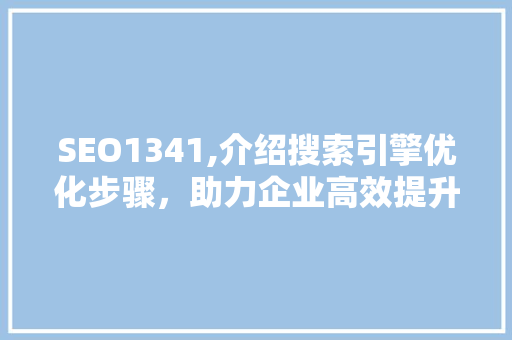 SEO1341,介绍搜索引擎优化步骤，助力企业高效提升排名