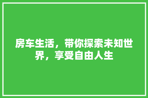 房车生活，带你探索未知世界，享受自由人生