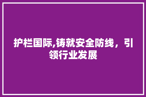 护栏国际,铸就安全防线，引领行业发展