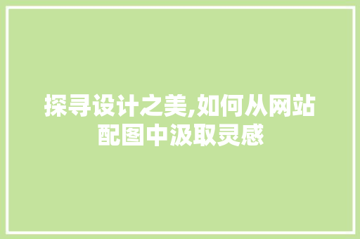 探寻设计之美,如何从网站配图中汲取灵感