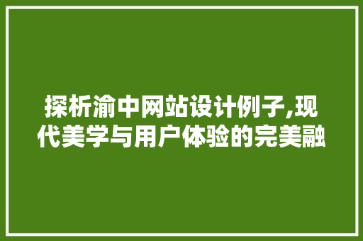 探析渝中网站设计例子,现代美学与用户体验的完美融合