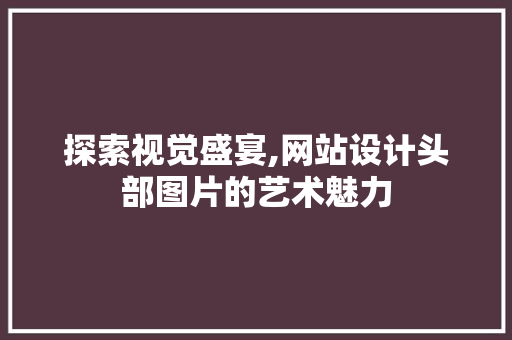 探索视觉盛宴,网站设计头部图片的艺术魅力