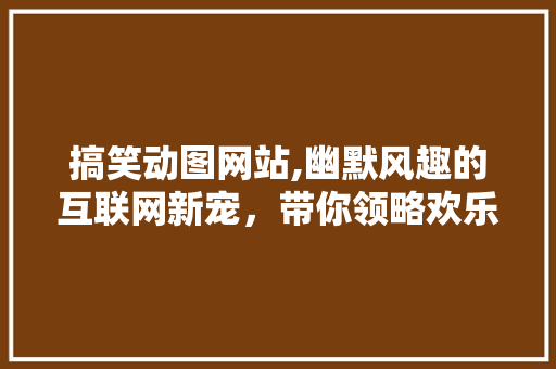 搞笑动图网站,幽默风趣的互联网新宠，带你领略欢乐时光