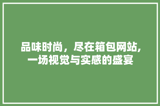 品味时尚，尽在箱包网站,一场视觉与实感的盛宴