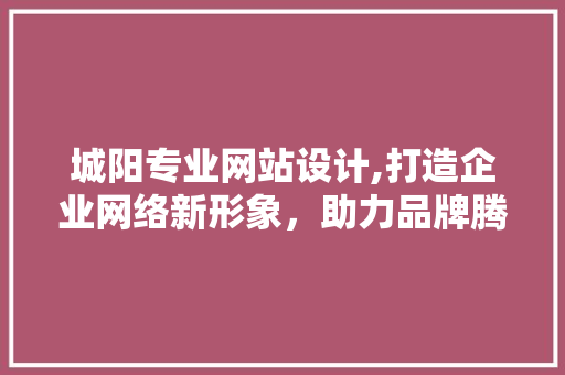 城阳专业网站设计,打造企业网络新形象，助力品牌腾飞
