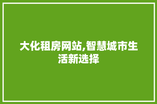 大化租房网站,智慧城市生活新选择