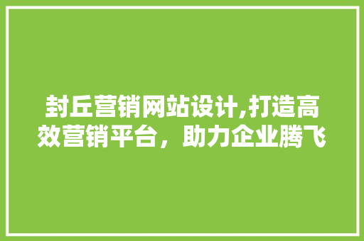 封丘营销网站设计,打造高效营销平台，助力企业腾飞