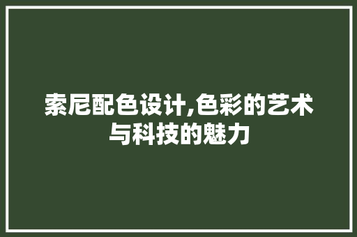 索尼配色设计,色彩的艺术与科技的魅力