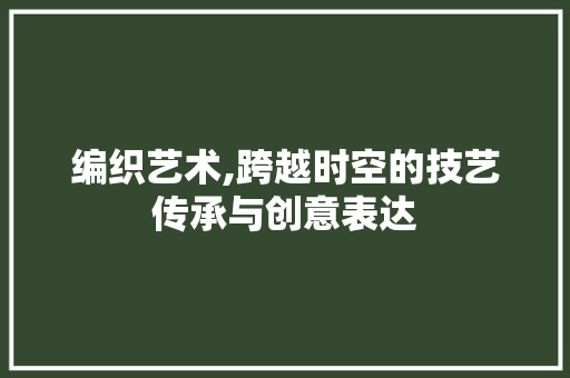 编织艺术,跨越时空的技艺传承与创意表达