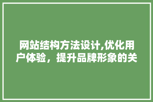 网站结构方法设计,优化用户体验，提升品牌形象的关键
