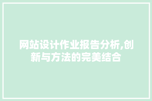 网站设计作业报告分析,创新与方法的完美结合