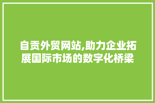 自贡外贸网站,助力企业拓展国际市场的数字化桥梁