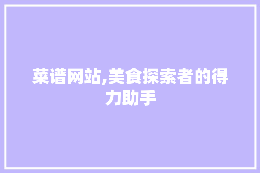 菜谱网站,美食探索者的得力助手