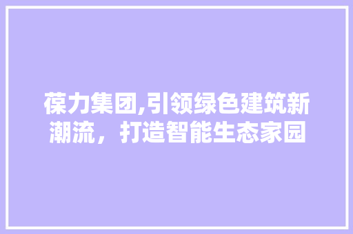 葆力集团,引领绿色建筑新潮流，打造智能生态家园