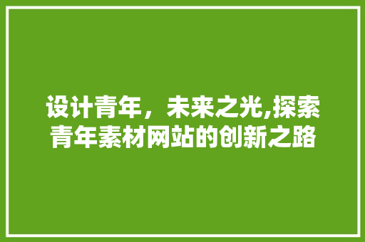 设计青年，未来之光,探索青年素材网站的创新之路