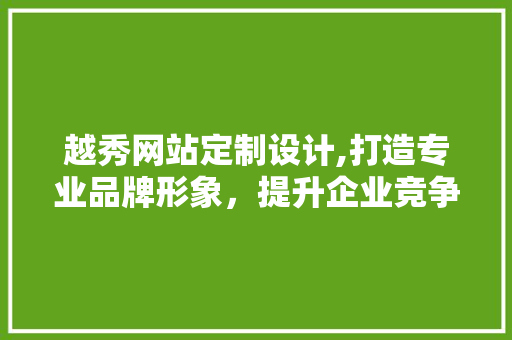 越秀网站定制设计,打造专业品牌形象，提升企业竞争力