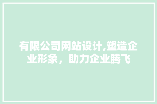 有限公司网站设计,塑造企业形象，助力企业腾飞