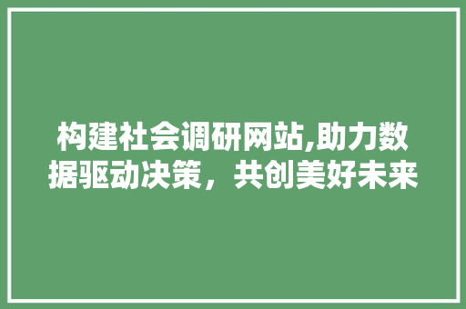 构建社会调研网站,助力数据驱动决策，共创美好未来