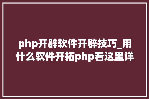 php开辟软件开辟技巧_用什么软件开拓php看这里详解