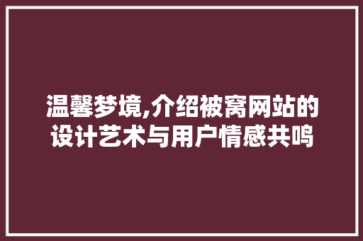 温馨梦境,介绍被窝网站的设计艺术与用户情感共鸣