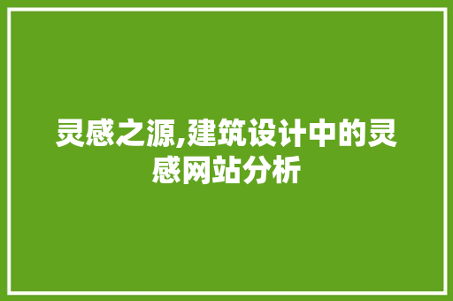 灵感之源,建筑设计中的灵感网站分析