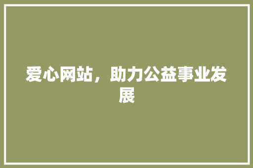 爱心网站，助力公益事业发展