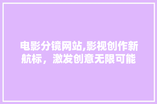 电影分镜网站,影视创作新航标，激发创意无限可能