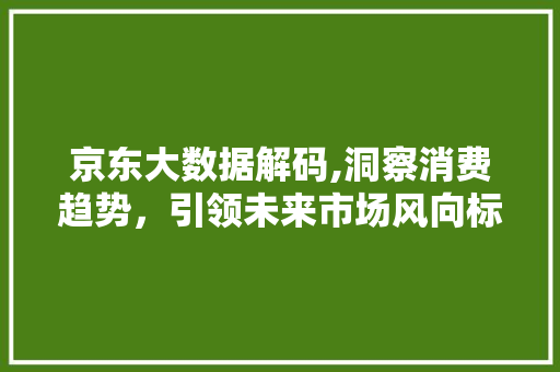 京东大数据解码,洞察消费趋势，引领未来市场风向标