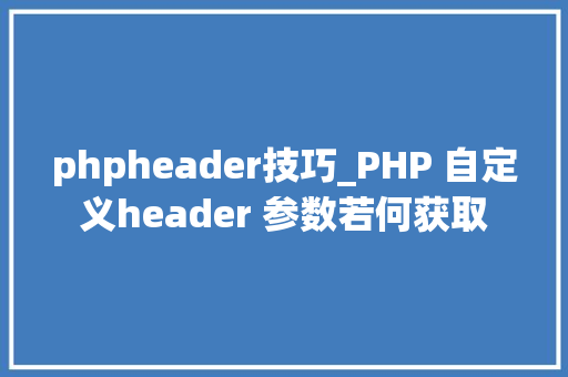 phpheader技巧_PHP 自定义header 参数若何获取