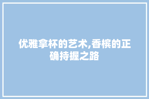优雅拿杯的艺术,香槟的正确持握之路