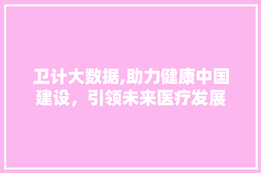 卫计大数据,助力健康中国建设，引领未来医疗发展