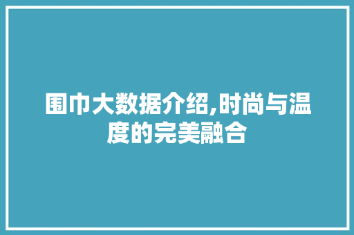围巾大数据介绍,时尚与温度的完美融合