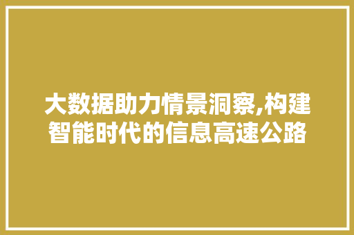 大数据助力情景洞察,构建智能时代的信息高速公路