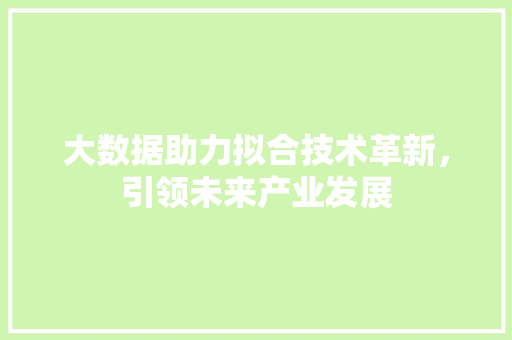 大数据助力拟合技术革新，引领未来产业发展