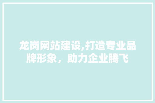 龙岗网站建设,打造专业品牌形象，助力企业腾飞