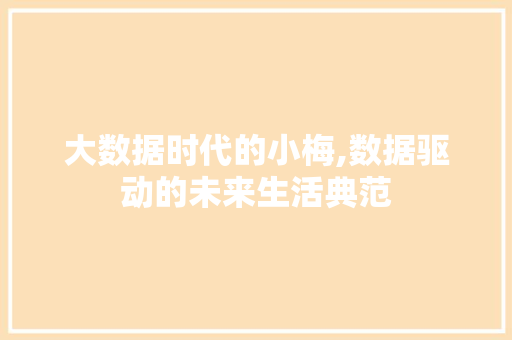 大数据时代的小梅,数据驱动的未来生活典范