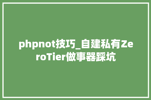 phpnot技巧_自建私有ZeroTier做事器踩坑