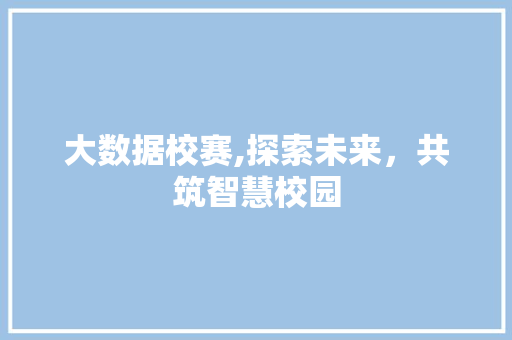 大数据校赛,探索未来，共筑智慧校园