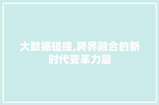 大数据碰撞,跨界融合的新时代变革力量